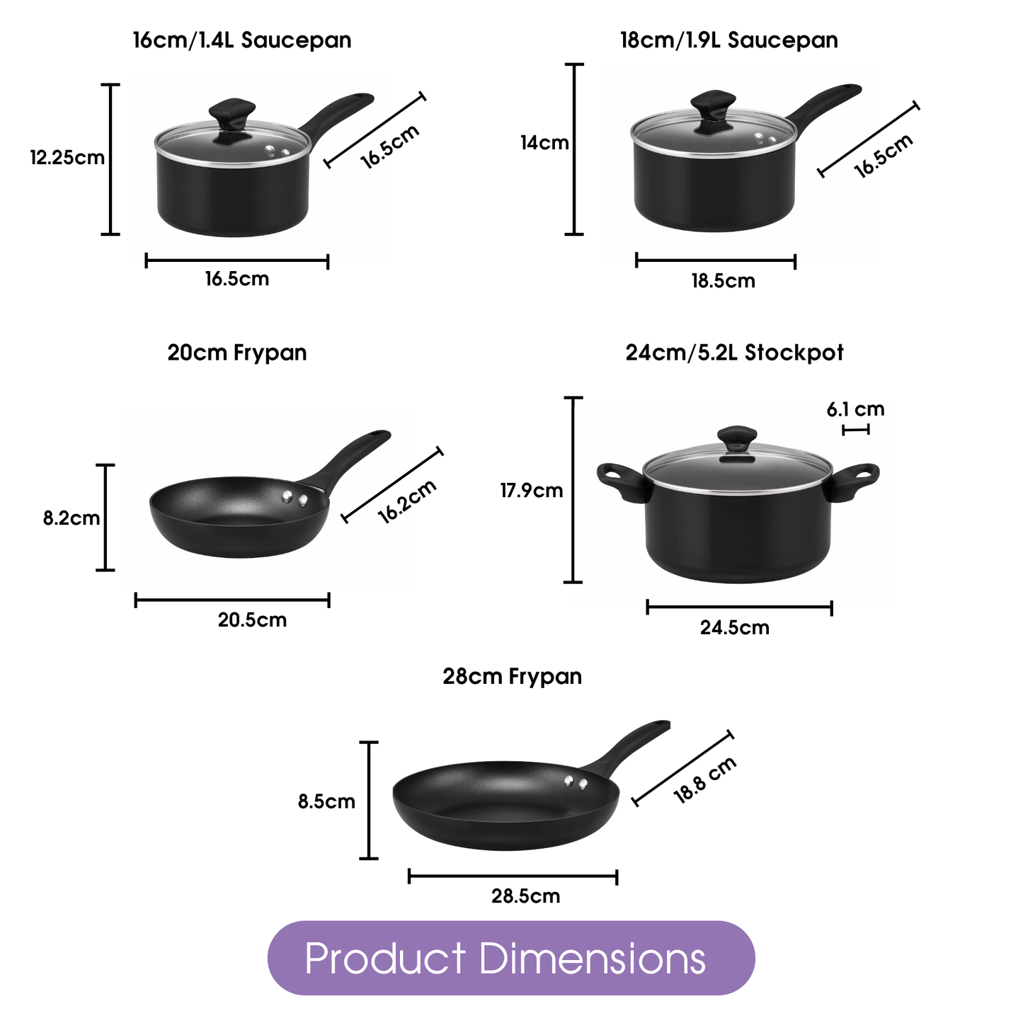 RACO Elite Nonstick 5 Piece Cookware Set