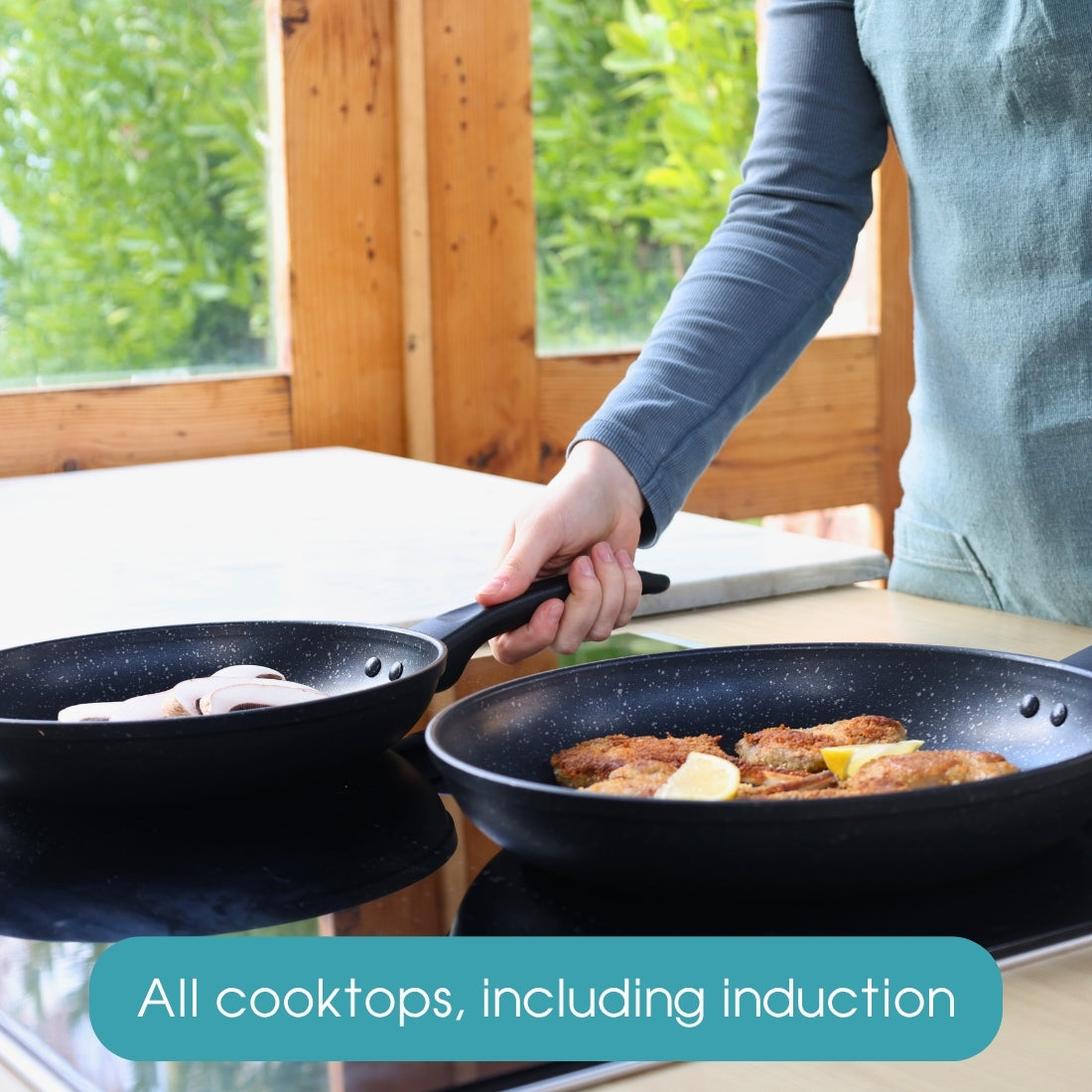 RACO Stoneforge Nonstick Induction Frypan Twin Pack 24cm & 28cm