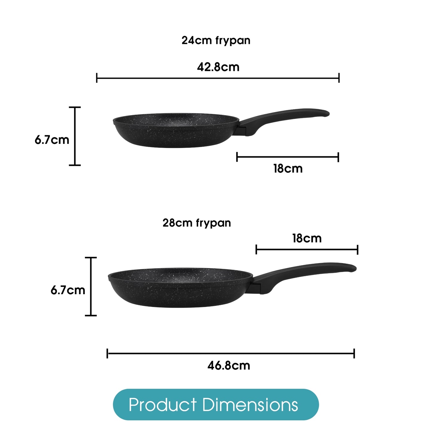 RACO Stoneforge Nonstick Induction Frypan Twin Pack 24cm & 28cm