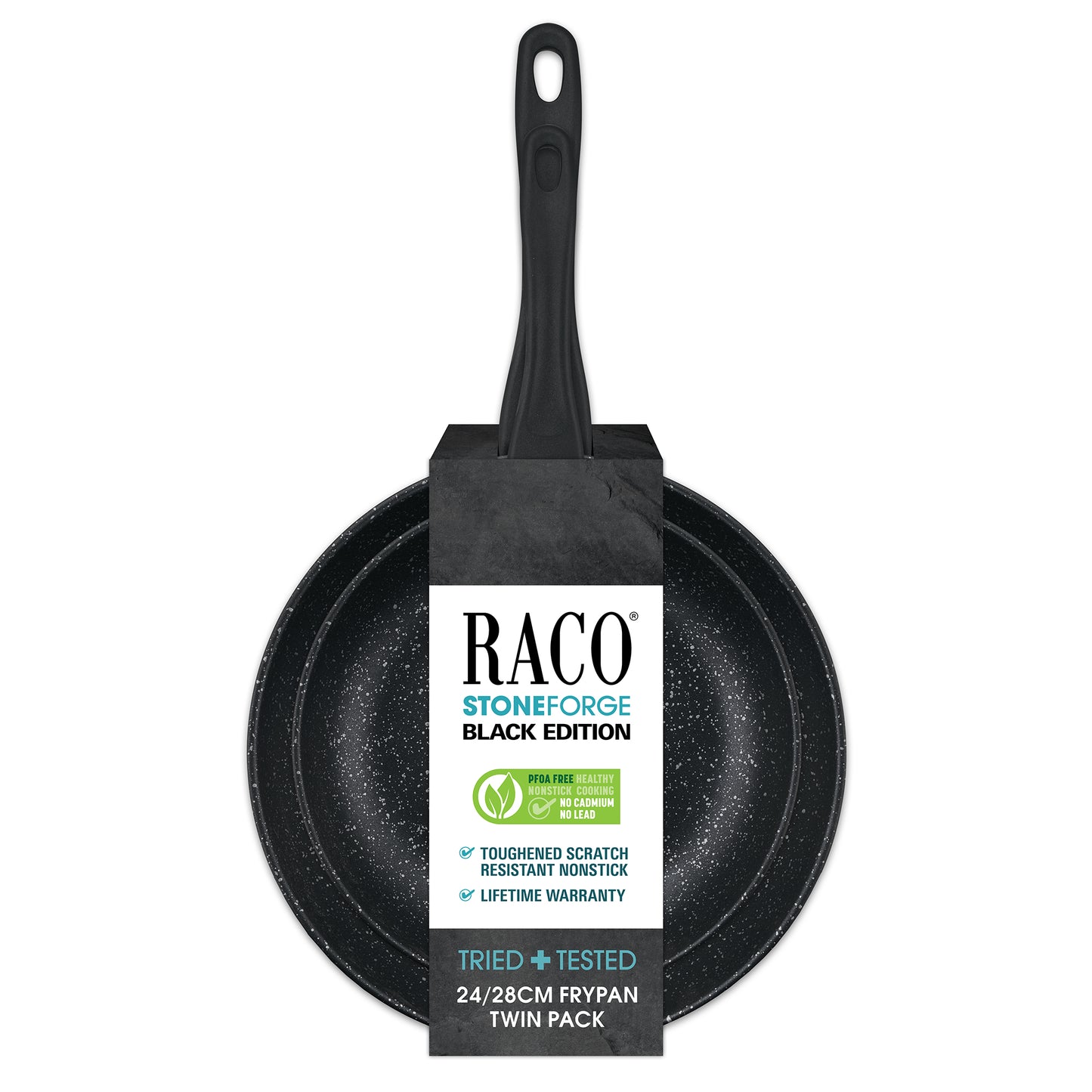 RACO Stoneforge Nonstick Induction Frypan Twin Pack 24cm & 28cm