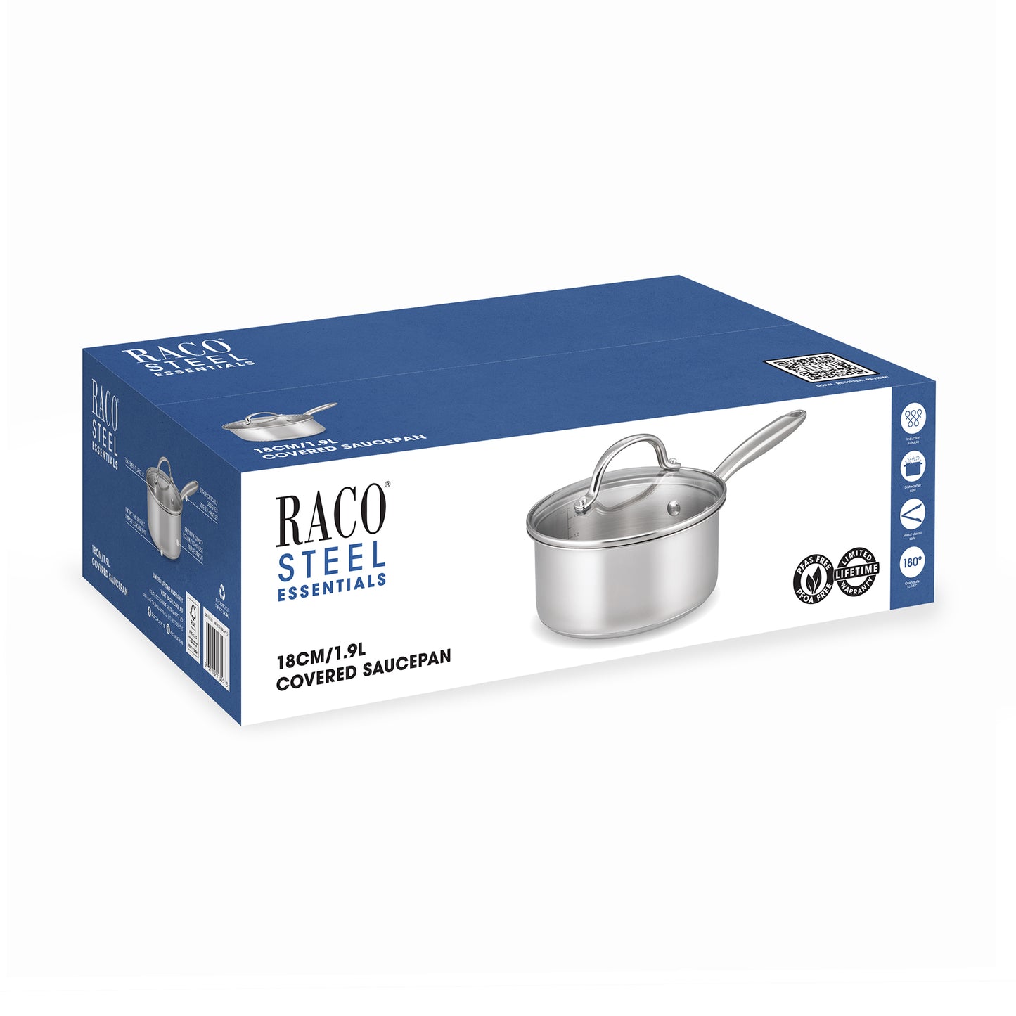 RACO Steel Essentials Stainless Steel Induction Covered Saucepan 18cm/1.9L