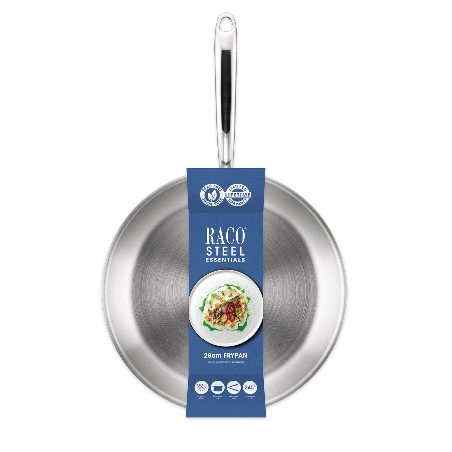 RACO Steel Essentials Stainless Steel Induction Open Frypan 28cm
