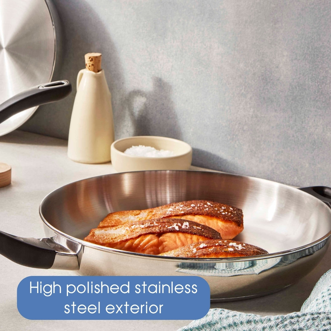 RACO Eversteel Stainless Steel Induction Frypan 30cm with helper handle