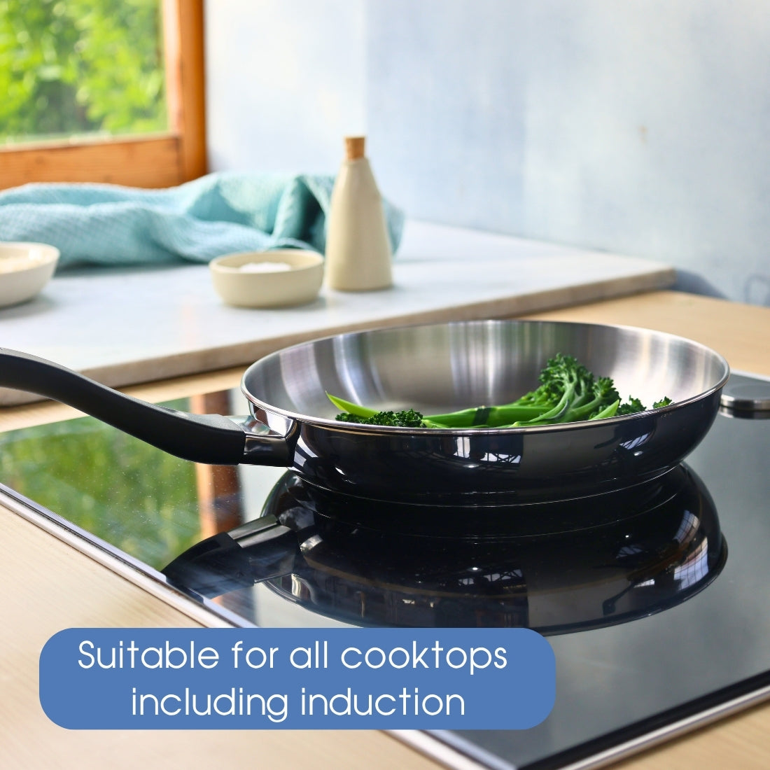 RACO Eversteel Stainless Steel Induction Frypan 30cm with helper handle