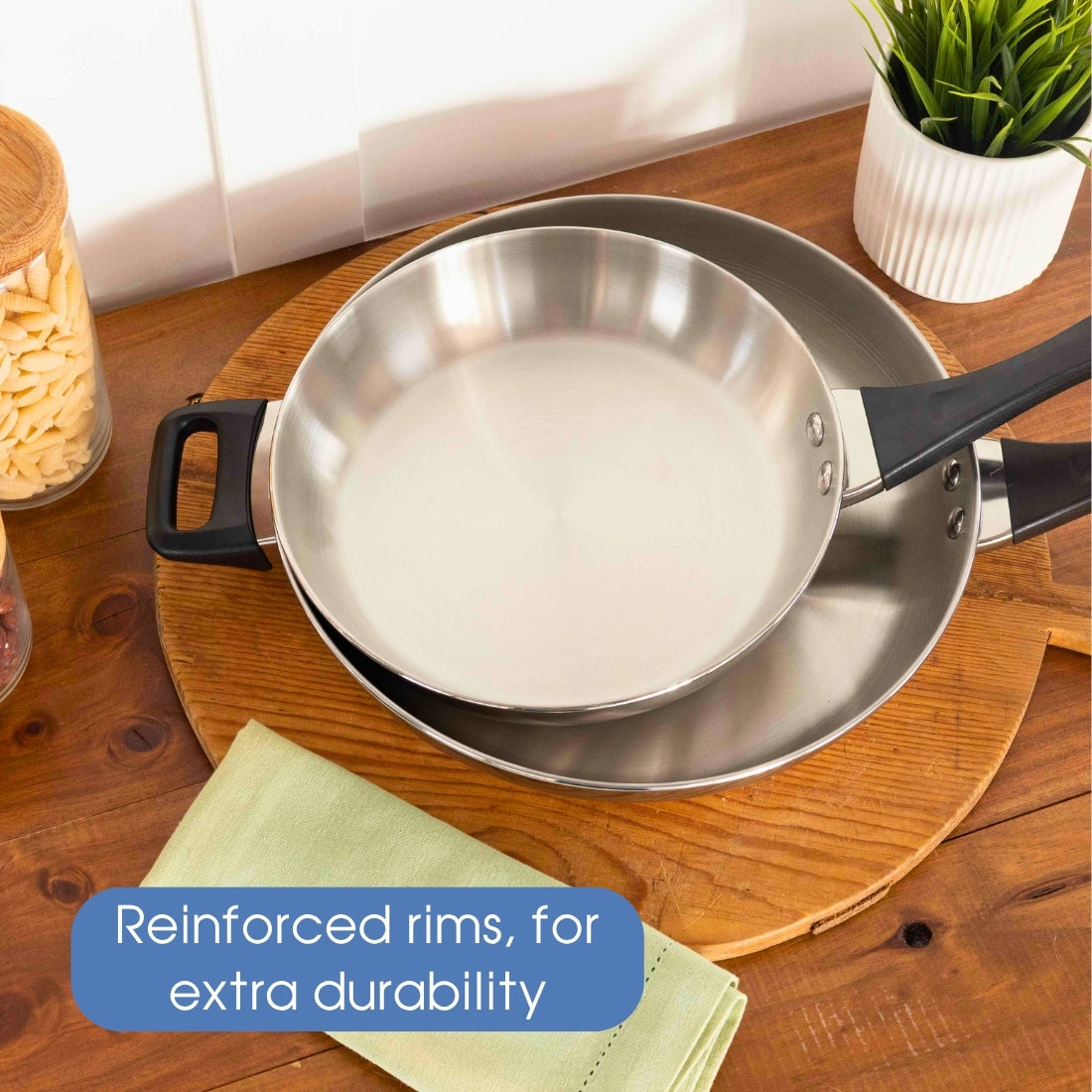 RACO Eversteel Stainless Steel Induction Frypan 30cm with helper handle