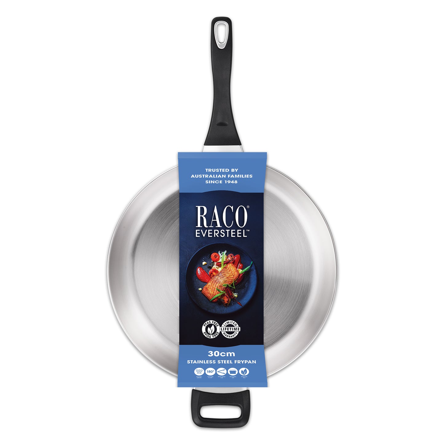 RACO Eversteel Stainless Steel Induction Frypan 30cm with helper handle