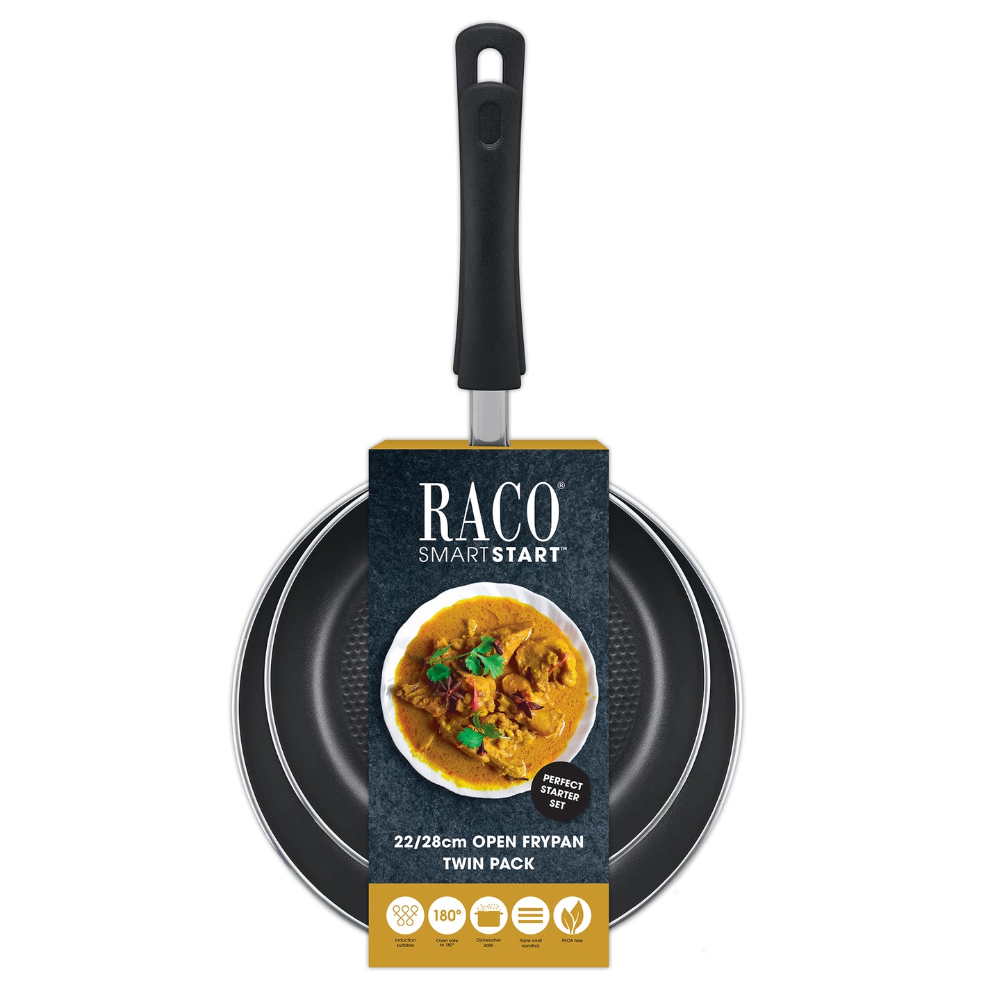 RACO Smartstart Nonstick Induction Twin Pack Frypan 22/28CM