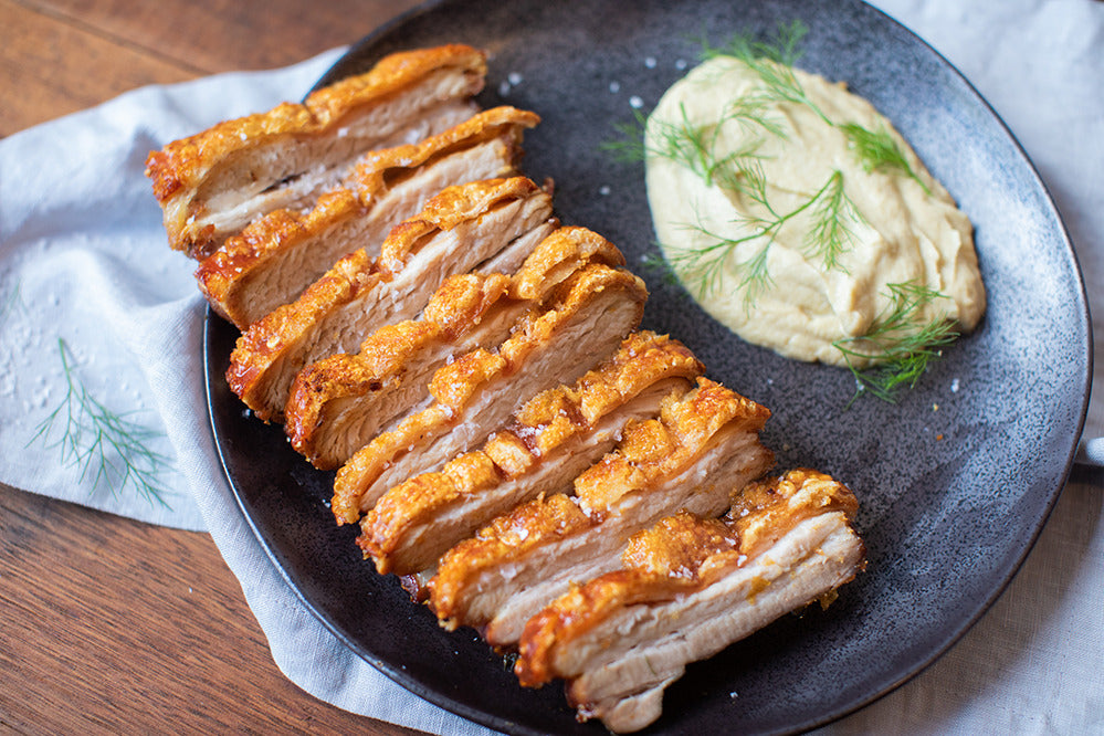 Crackling Pork Belly With Apple Sauce
