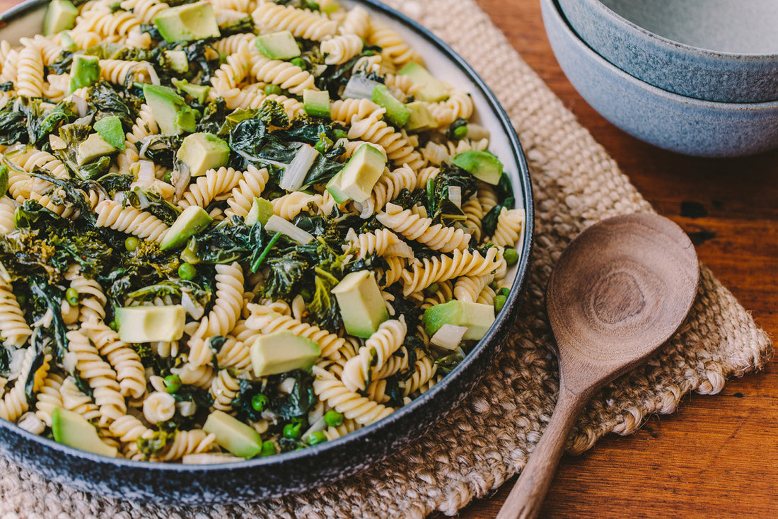 Spiral Pasta With Braised Greens