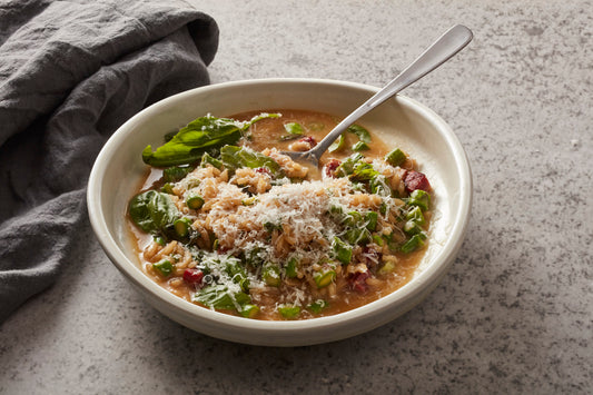 Italian Rice with Asparagus, Pancetta & Lemon