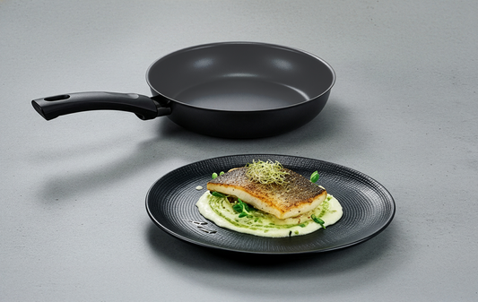 Pan-Seared Fish with Cauliflower Purée & Pea Oil