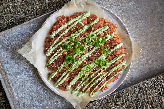 Kimchi Pancake with Avocado Mayonnaise