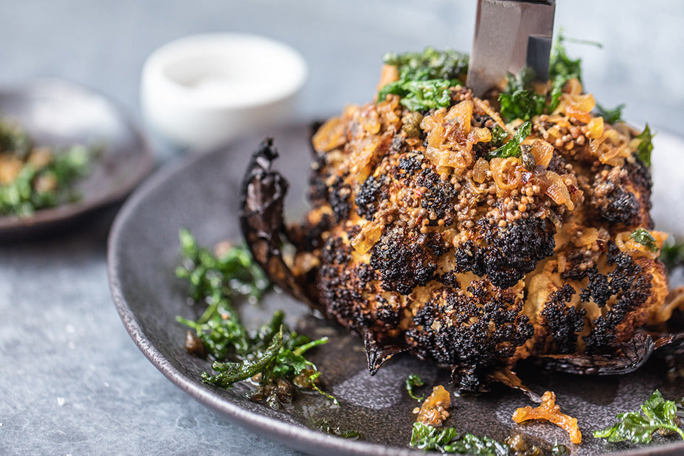 Whole Roasted Cauliflower With Anchovy Butter