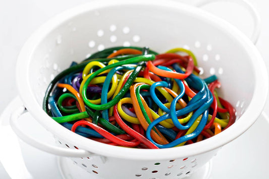 Rainbow spaghetti still counts as cooking!