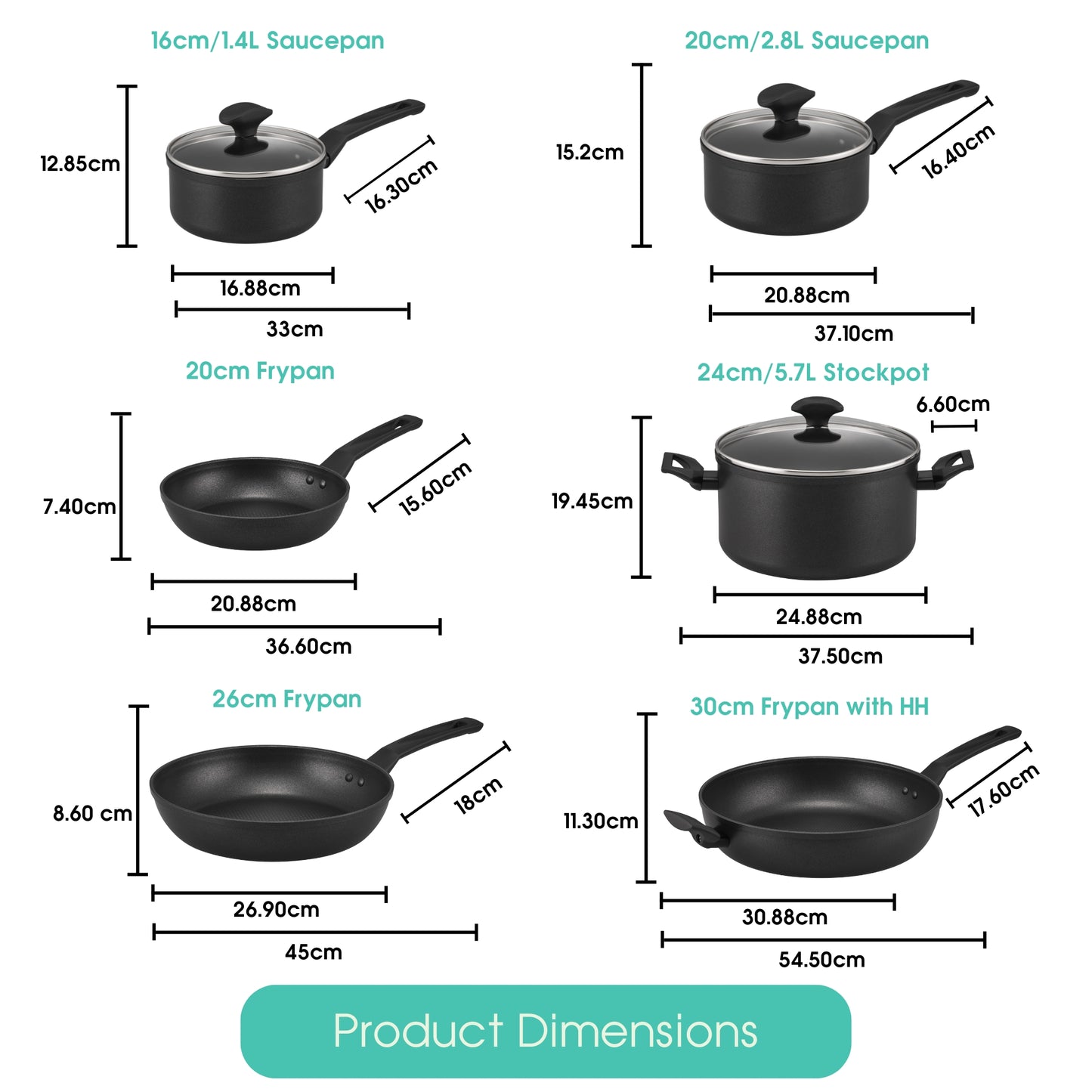 RACO 9x Tougher Nonstick Induction 6 Piece Cookware Set