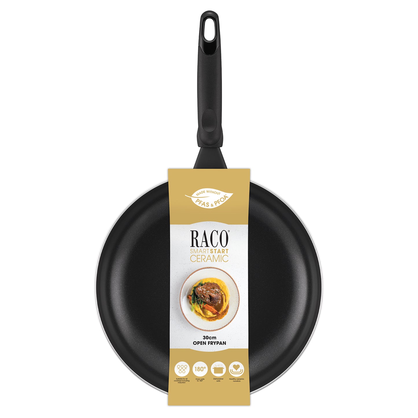 RACO SmartStart Ceramic Nonstick Induction Open Frypan 30cm Grey