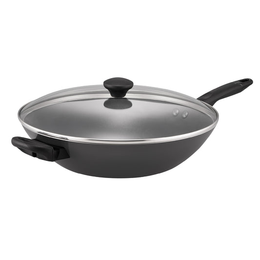 RACO SmartStart Ceramic Nonstick Induction Covered Wok with Helper Handle 36cm Grey