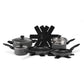 RACO SmartStart Ceramic Nonstick Induction 6 Piece Cookware Set With Pan Protectors Grey