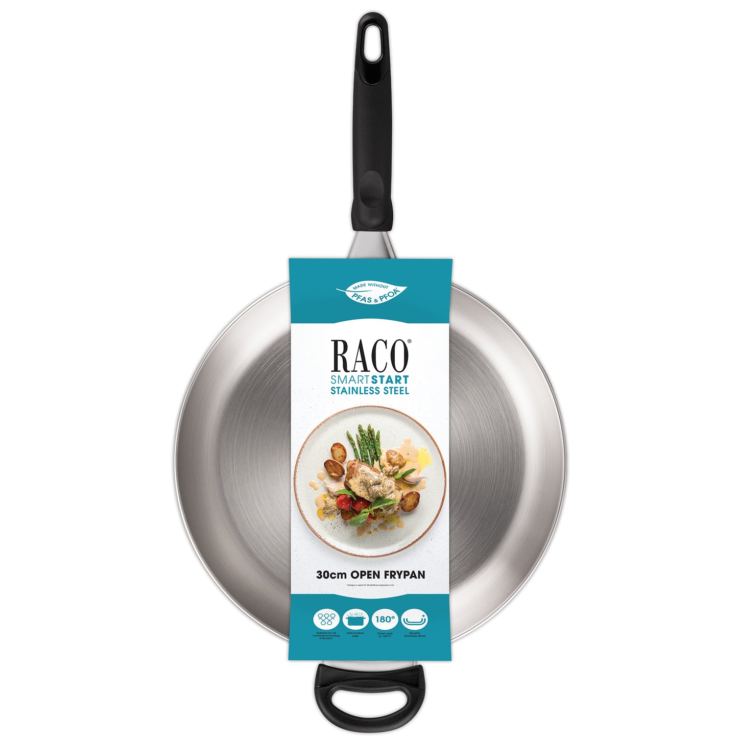 RACO SmartStart Stainless Steel Induction Open Frypan 30cm