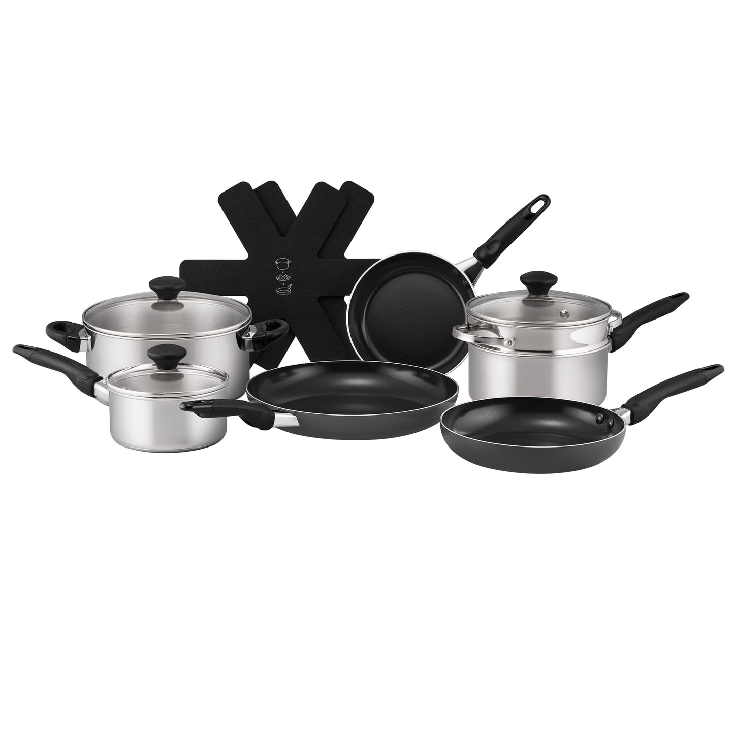 RACO SmartStart Duo Stainless Steel and Ceramic Induction 7 Piece Cookware Set