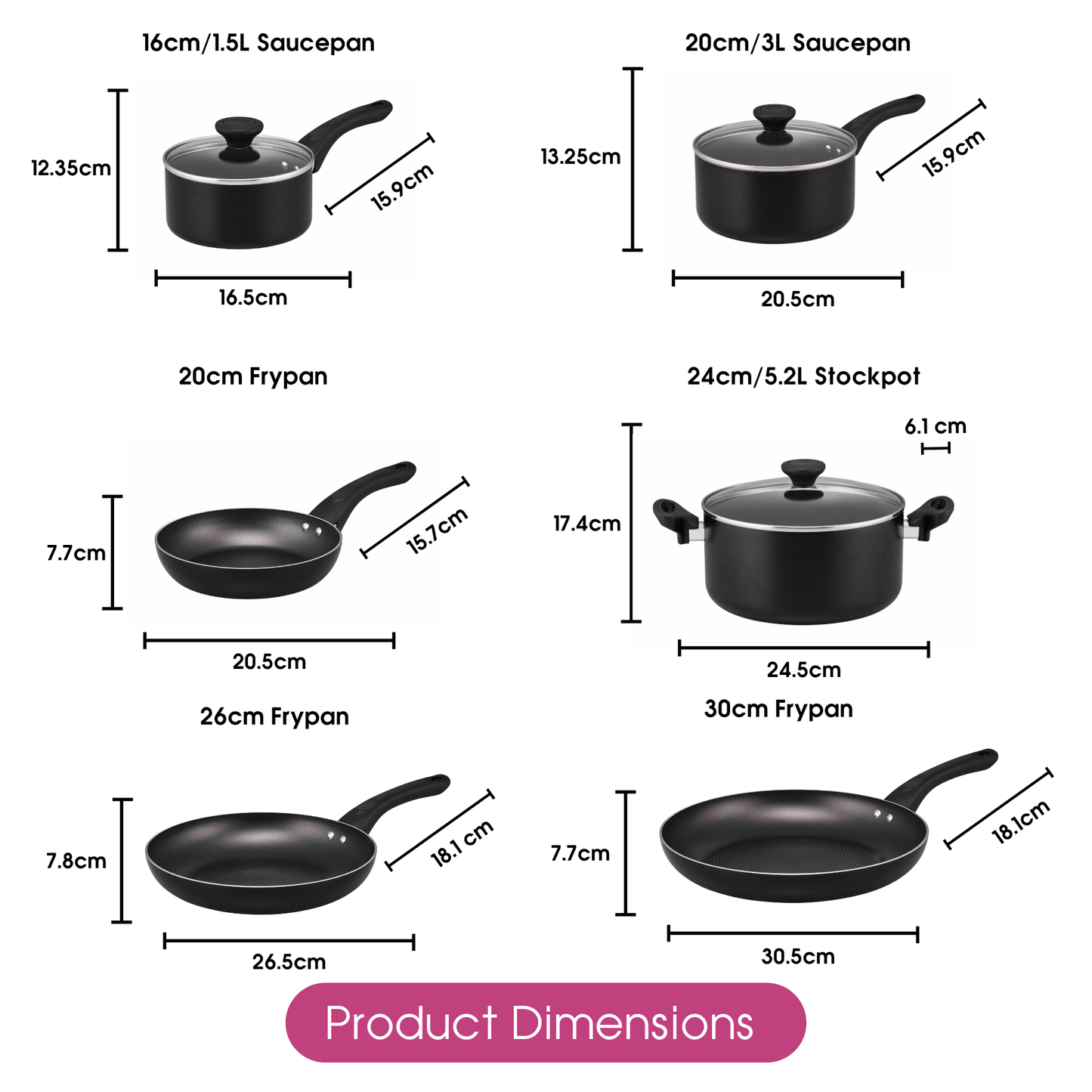 RACO Evolution Nonstick Induction 6 Piece Cookware Set