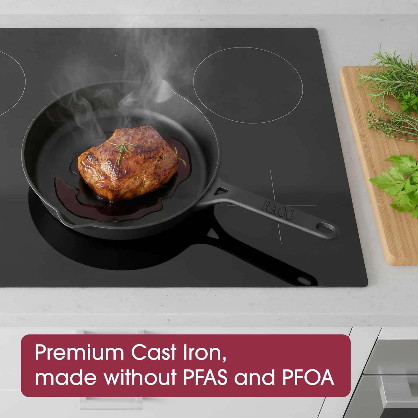 RACO Evercast Pre-Seasoned Cast Iron Open Frypan 24cm