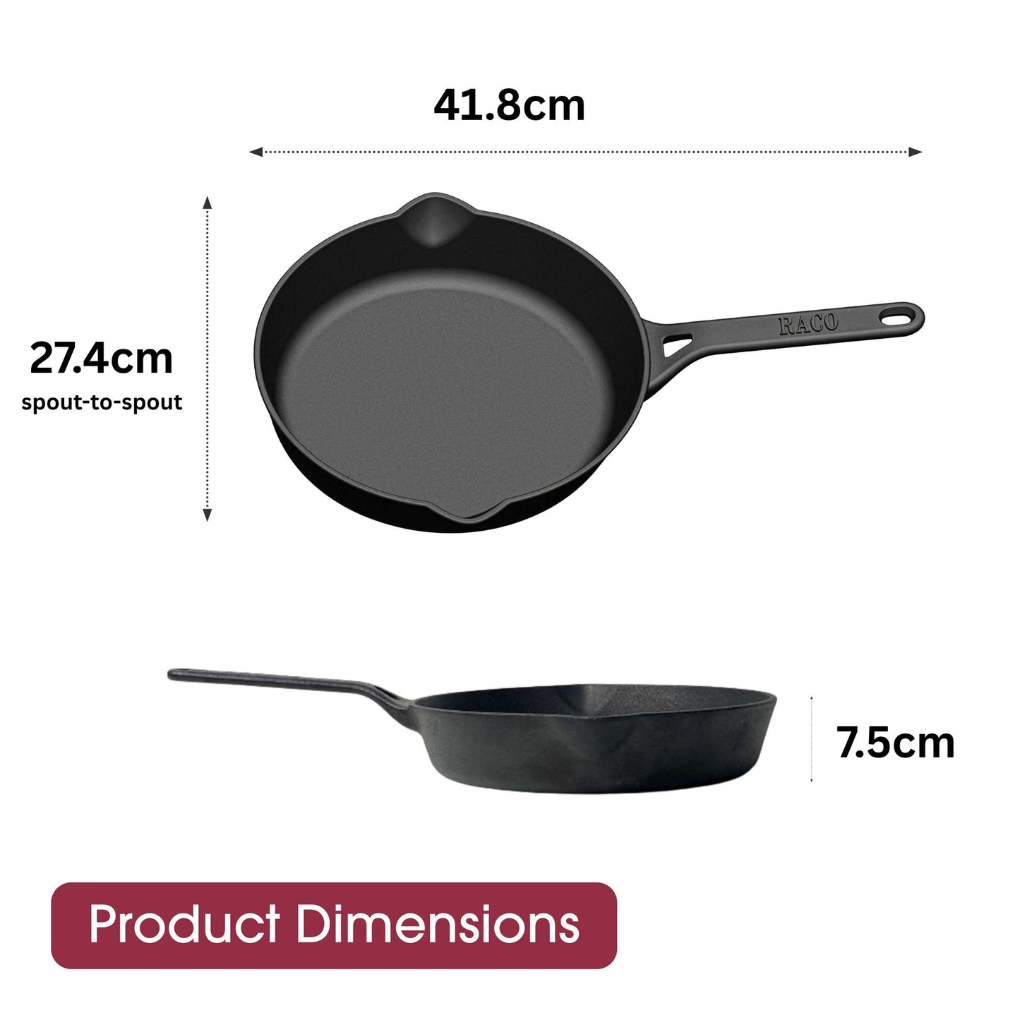 RACO Evercast Pre-Seasoned Cast Iron Open Frypan 24cm