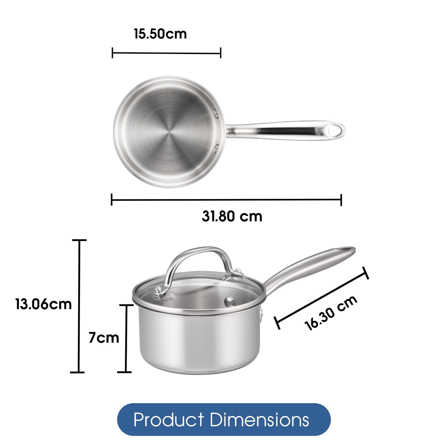 RACO Steel Essentials Stainless Steel Induction Covered Saucepan 14cm/0.9L