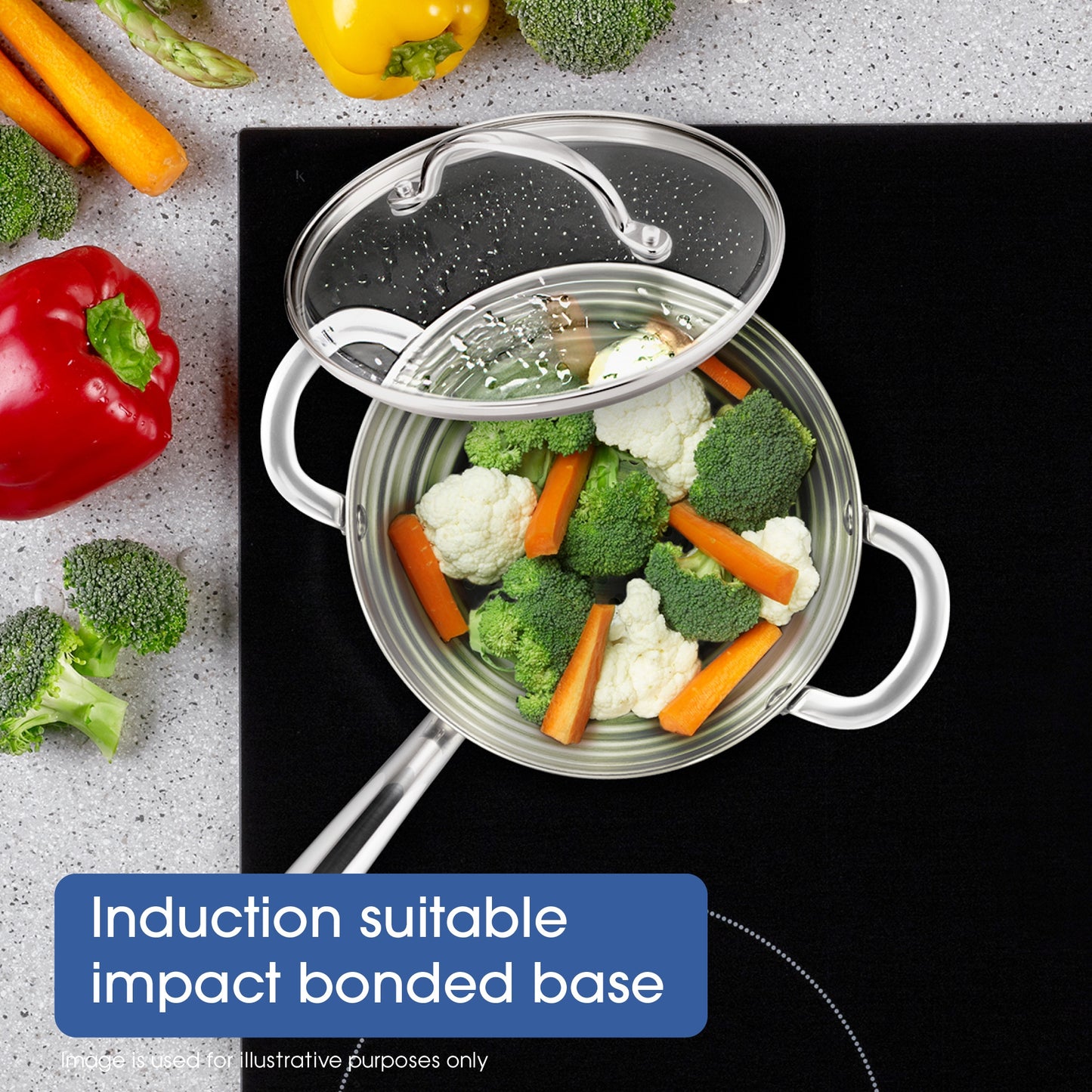 RACO Steel Essentials Stainless Steel Induction Covered Saucepan 16cm/1.4L