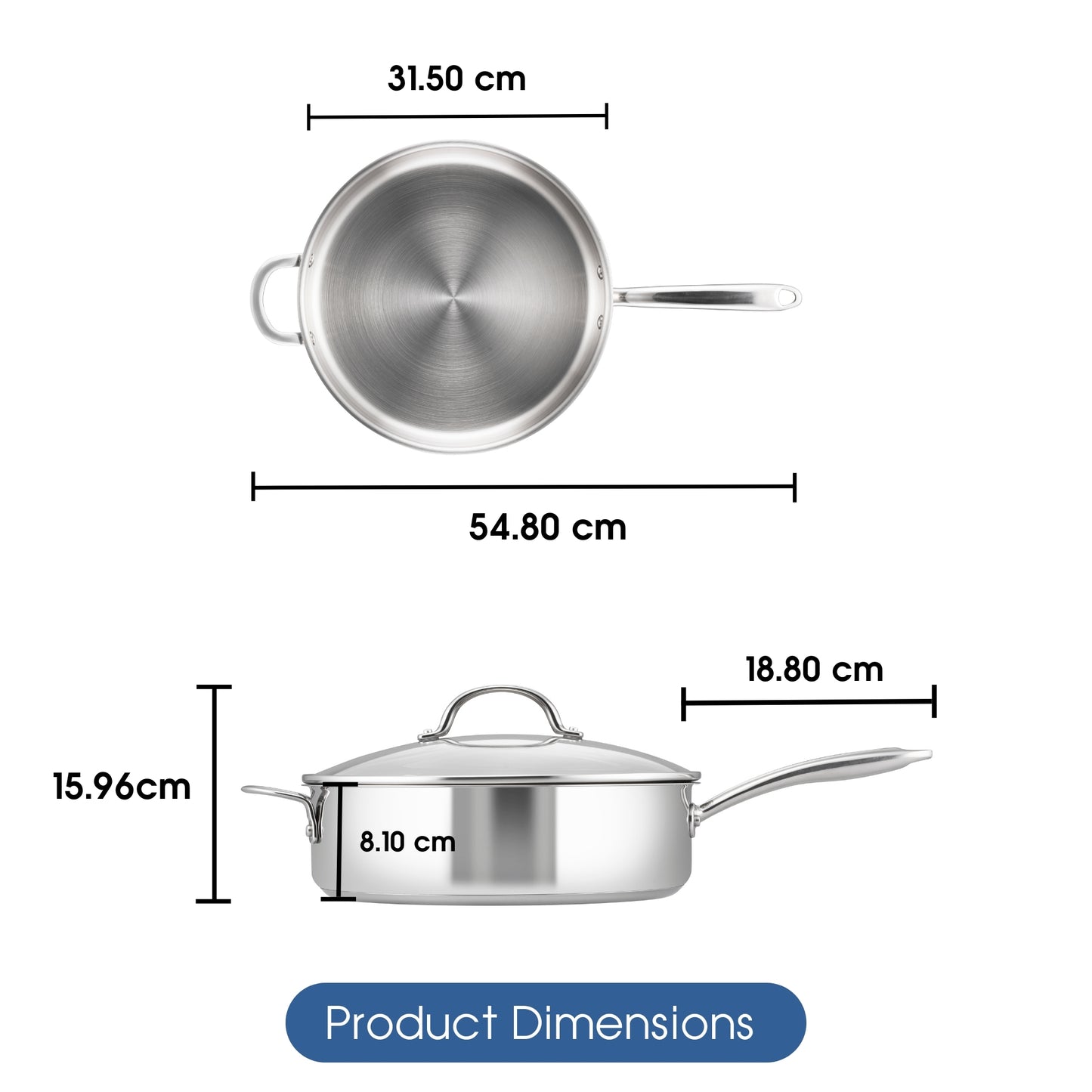 RACO Steel Essentials Stainless Steel Induction Covered Saute 30cm/5.7L