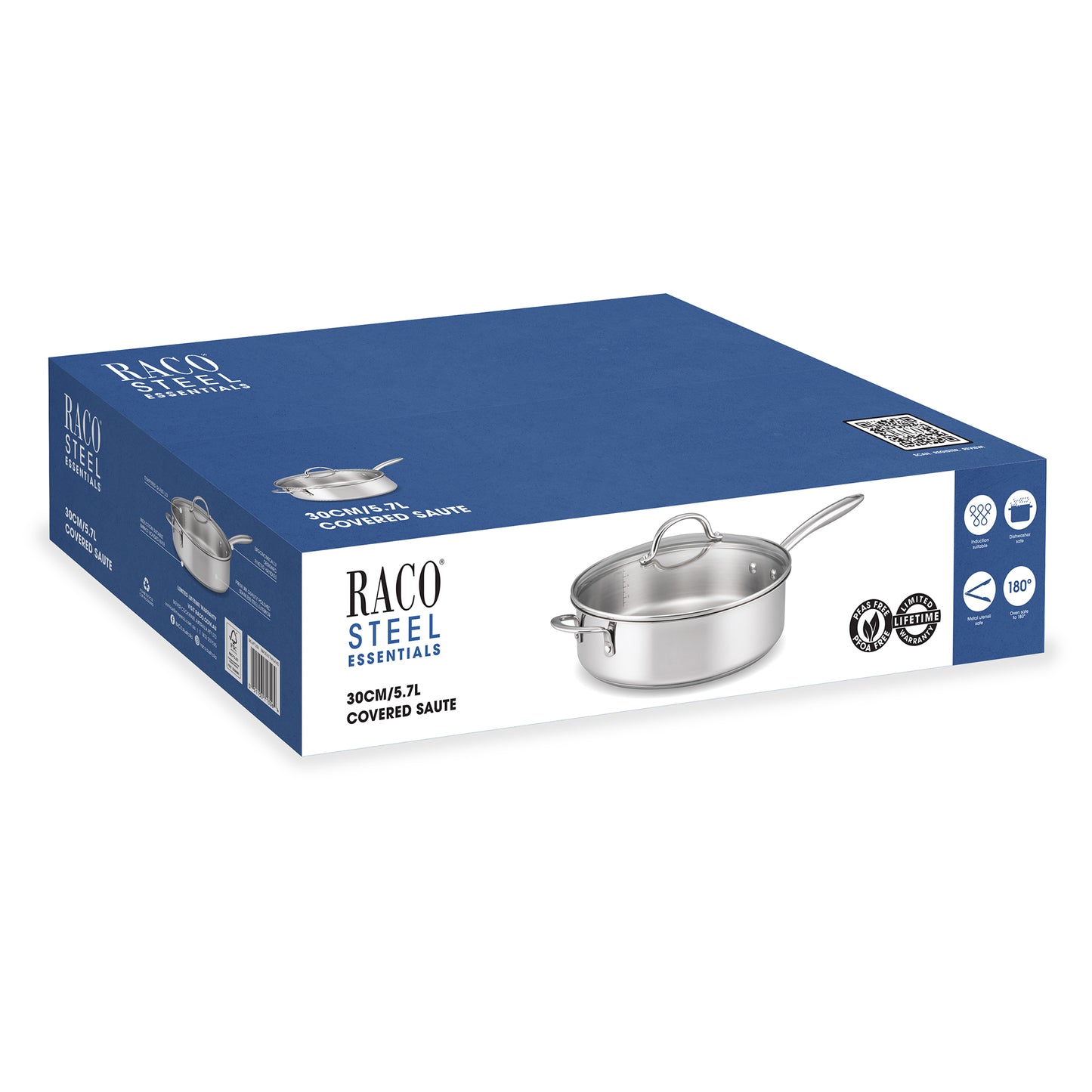RACO Steel Essentials Stainless Steel Induction Covered Saute 30cm/5.7L