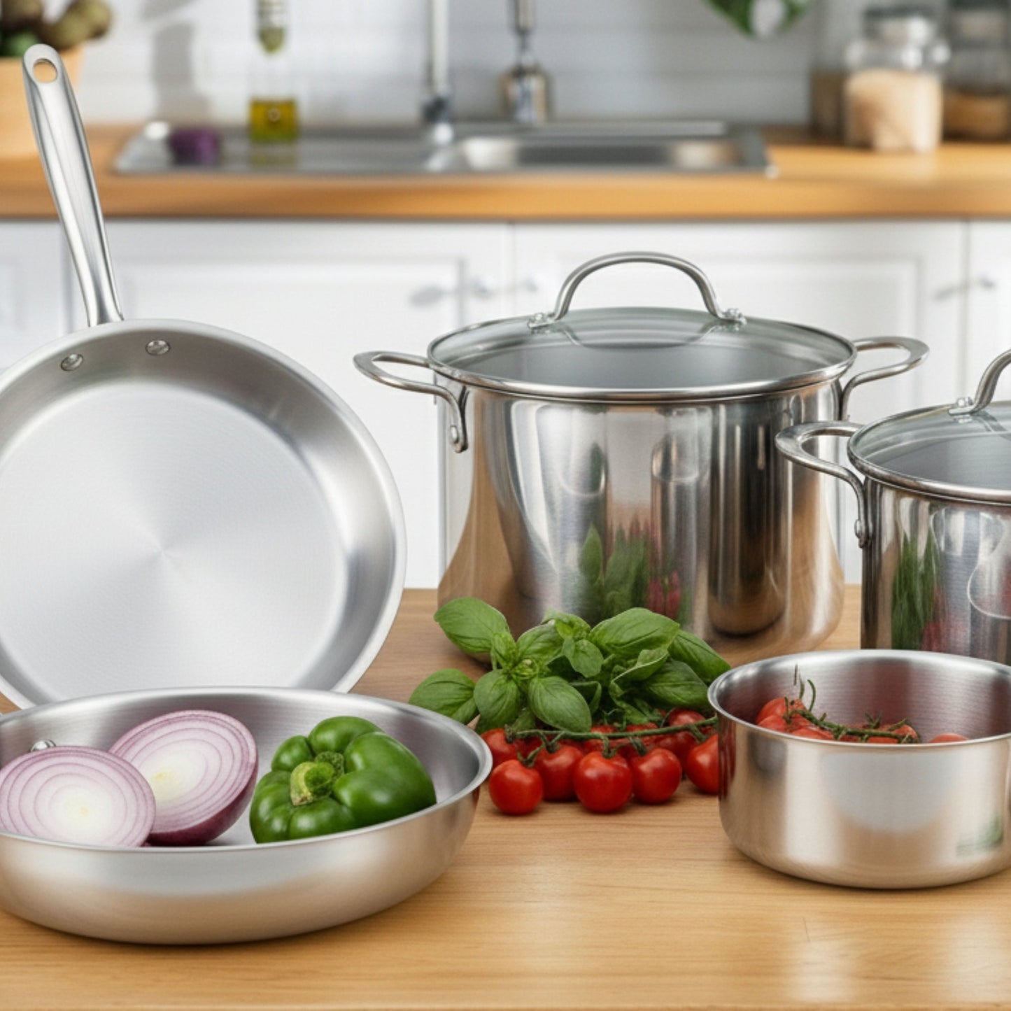 RACO Steel Essentials Stainless Steel Induction Open Frypan 24cm