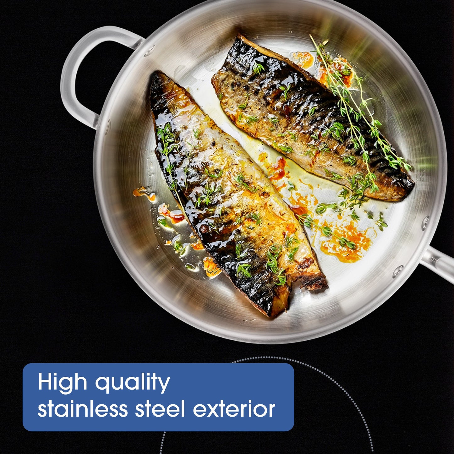 RACO Steel Essentials Stainless Steel Induction Open Frypan 24cm