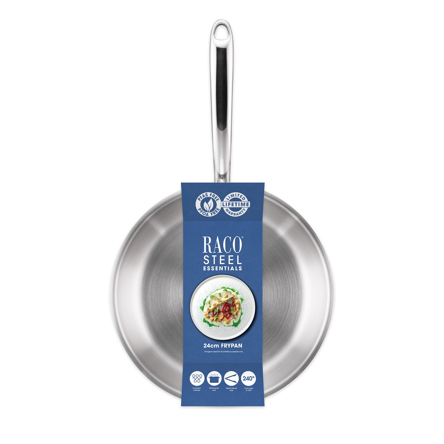 RACO Steel Essentials Stainless Steel Induction Open Frypan 24cm