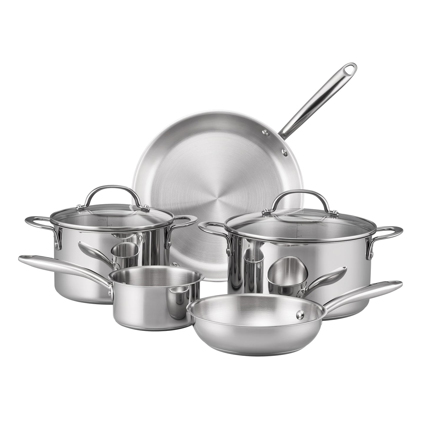 RACO Steel Essentials Stainless Steel Induction 5 Piece Cookware Set