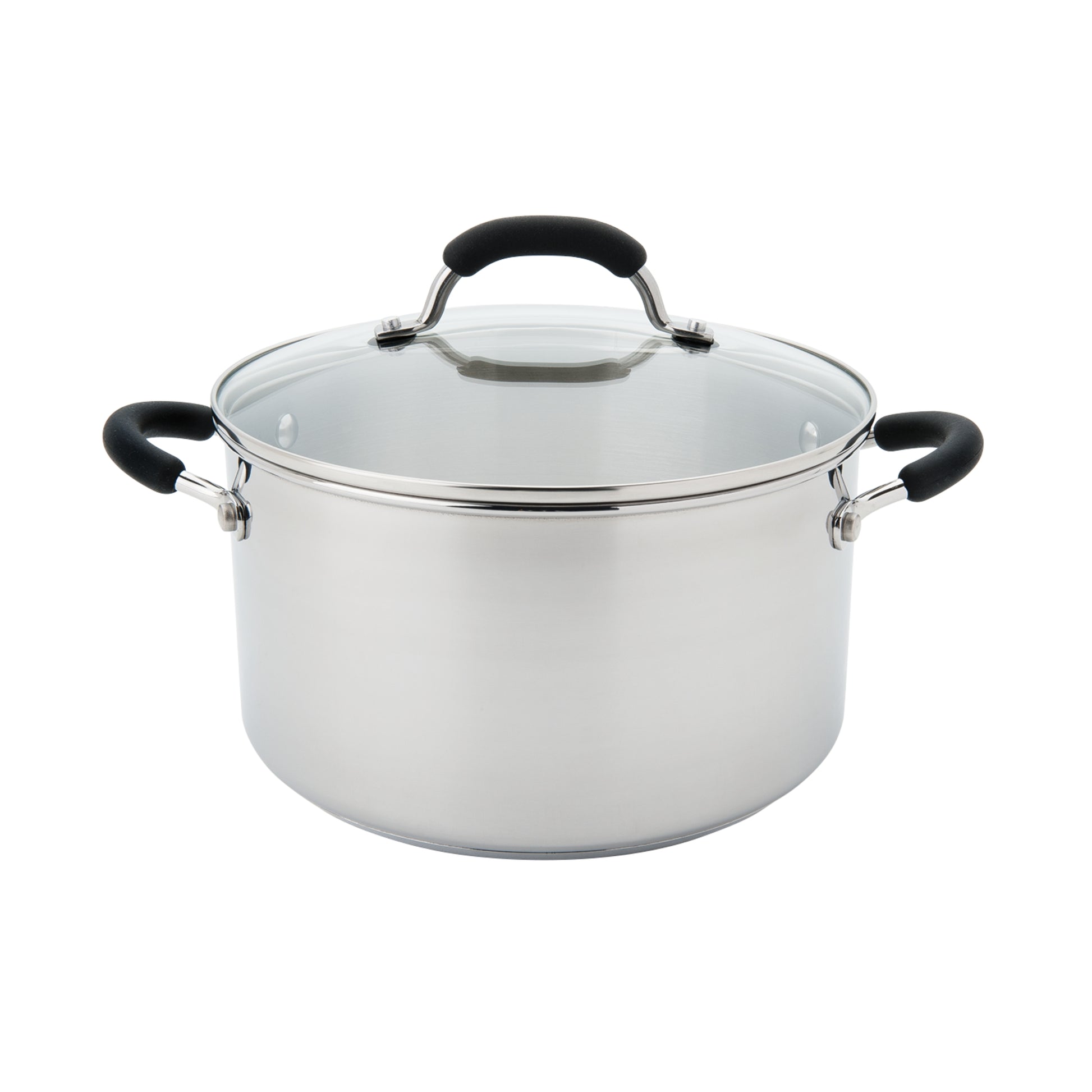 24cm Induction Base Stainless Steel Soup Pot Stew Pots Casserole with Glass  Lid 