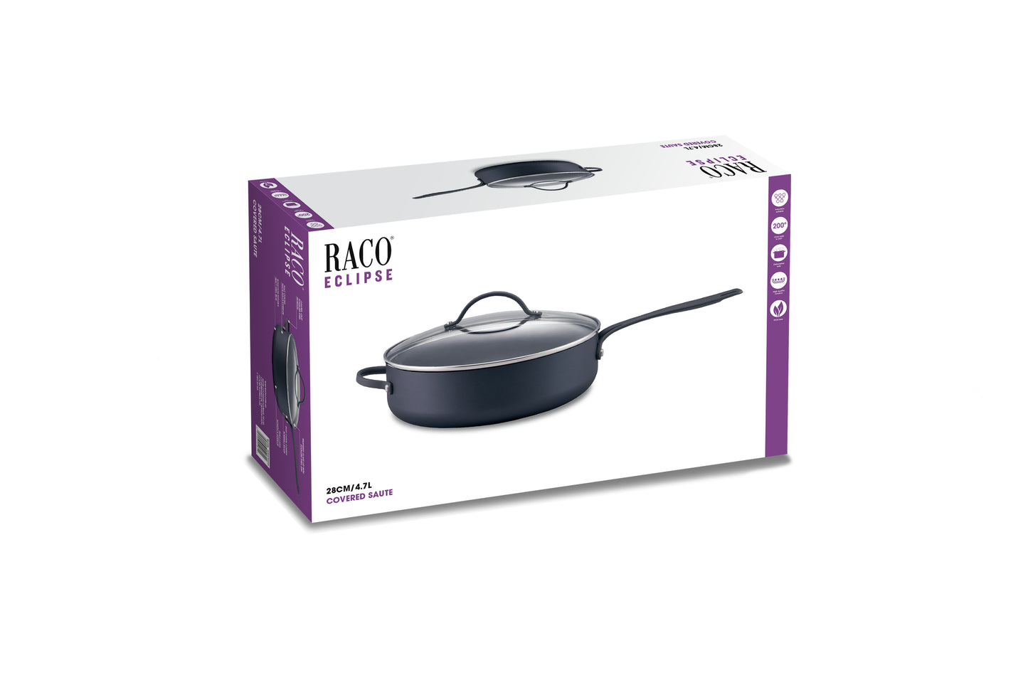 RACO Eclipse Nonstick Induction Covered Saute 28cm/4.7L Matte Black