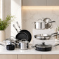 RACO Kitchen Essentials Nonstick/Stainless Steel Induction 9 Piece Cookware Set