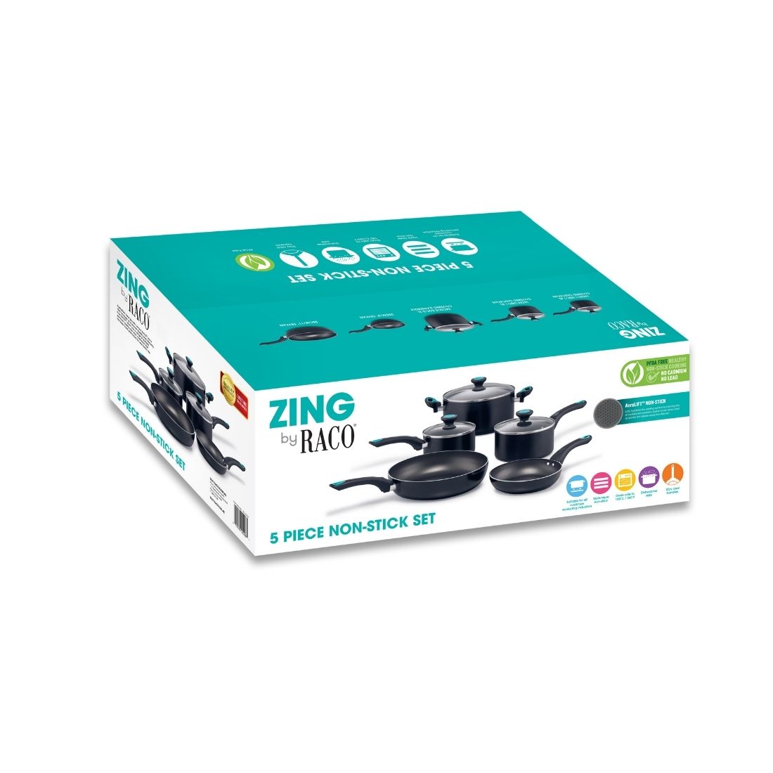 Raco Zing Nonstick 5 Piece Cookware Set RACO Australia