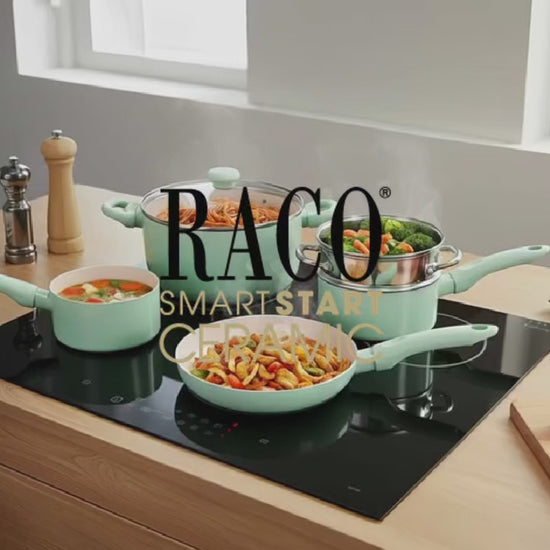 RACO SmartStart Ceramic range video – RACO SmartStart Ceramic Nonstick Induction Covered Casserole 26cm/5.2L Lichen